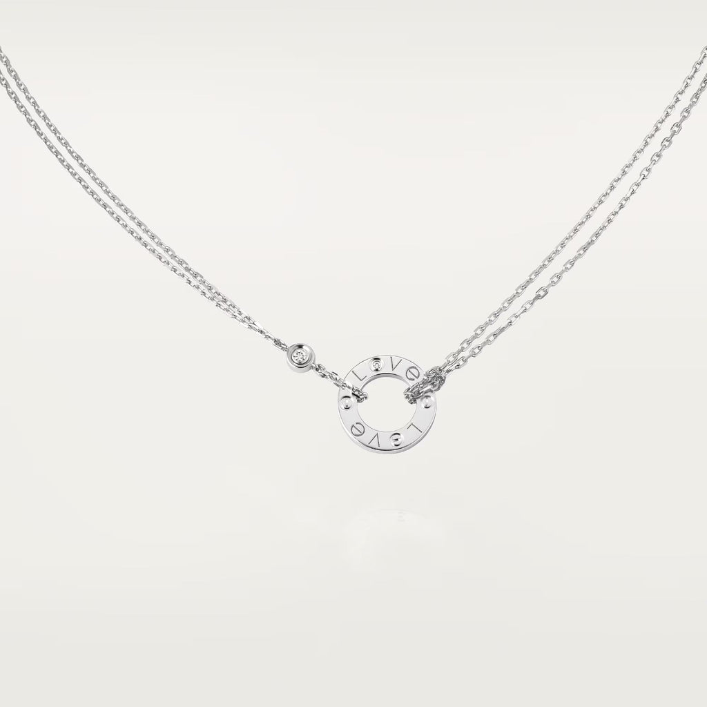 [LUXE JEWELRY] LOVE NECKLACE 16MM 2 DIAMONDS
