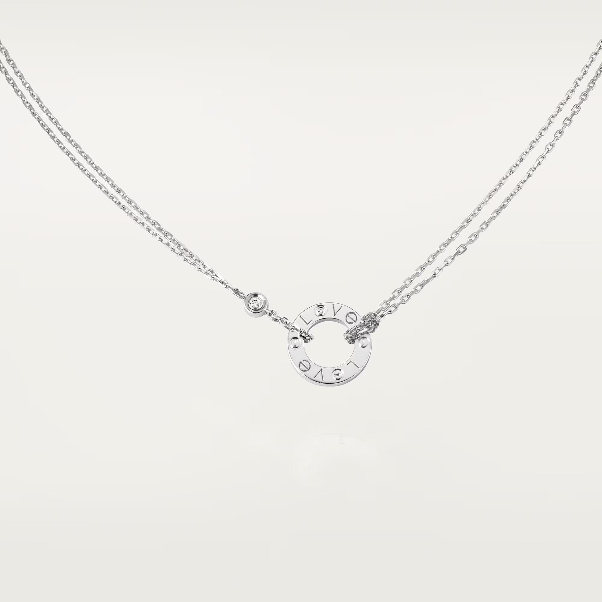 [LUXE JEWELRY] LOVE NECKLACE 16MM 2 DIAMONDS