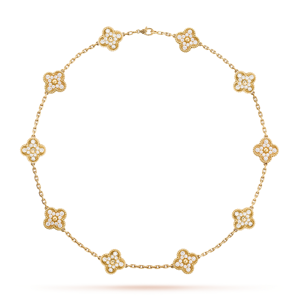 [LUXE JEWELRY]CLOVER 10 MOTIFS DIAMOND NECKLACE
