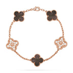 [LUXE JEWELRY] CLOVER 5 MOTIF GRAY MOP BRACELET COLLECTION