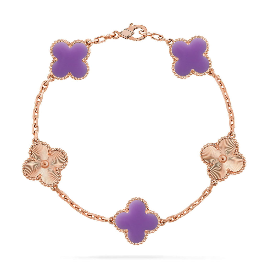 [LUXE JEWELRY]CLOVER 5 MOTIF LIGHT PURPLE BRACELET COLLECTION