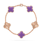 [LUXE JEWELRY]CLOVER 5 MOTIF LIGHT PURPLE BRACELET COLLECTION