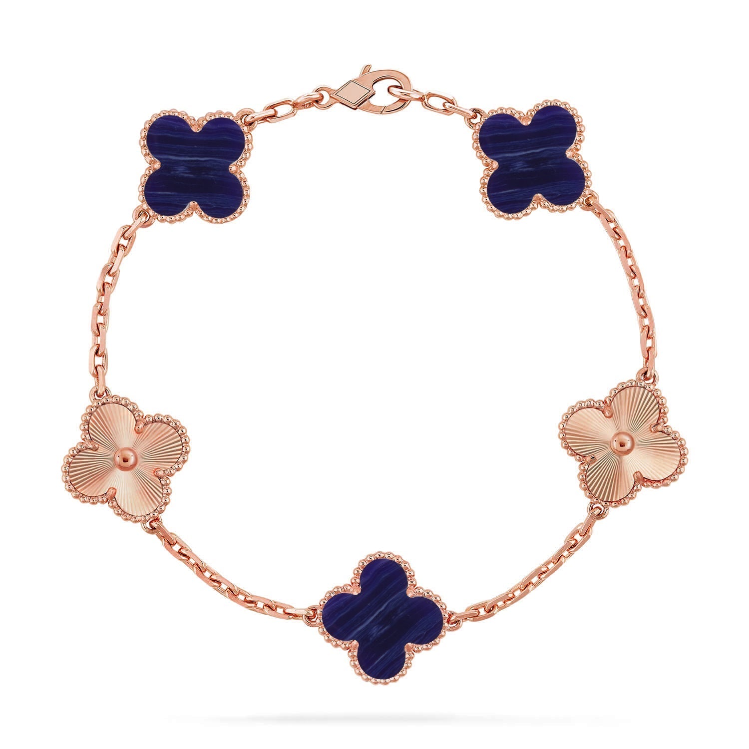 [LUXE JEWELRY]CLOVER 5 MOTIF PURPLE STRIPES BRACELET COLLECTION