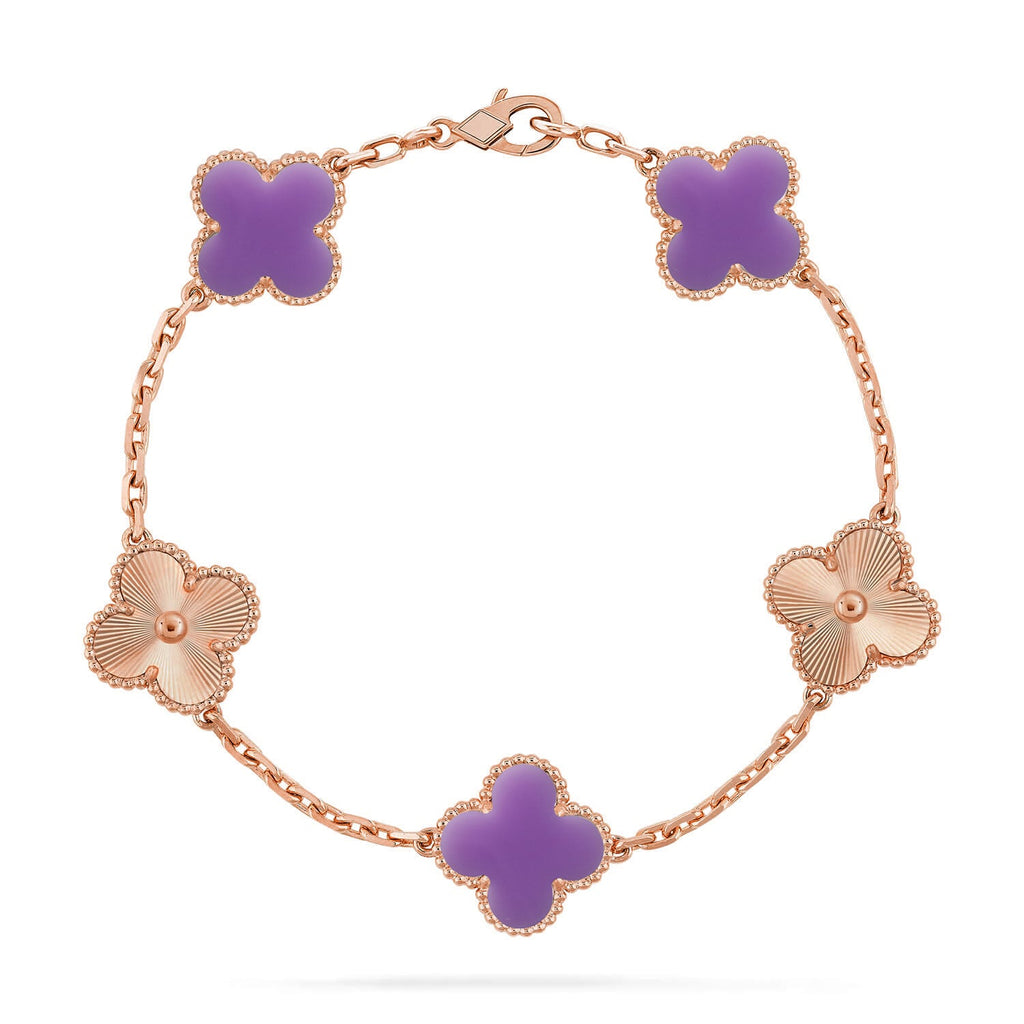 [Luxe]CLOVER 5 MOTIF LIGHT PURPLE BRACELET COLLECTION