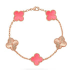 [LUXE JEWELRY] CLOVER 5 MOTIFS  PINK MOP BRACELET COLLECTION