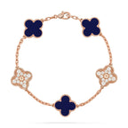[LUXE JEWELRY]CLOVER 5 MOTIF LAPIS LAZULI BRACELET COLLECTION