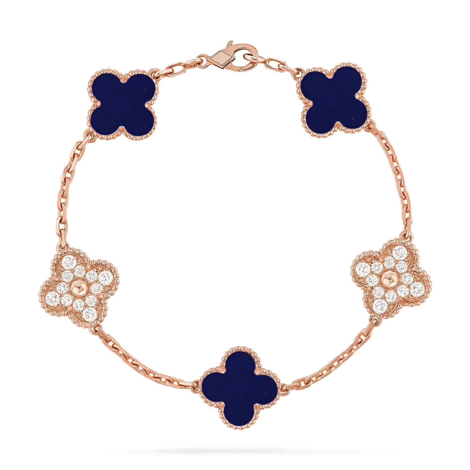 [LUXE JEWELRY]CLOVER 5 MOTIF LAPIS LAZULI BRACELET COLLECTION