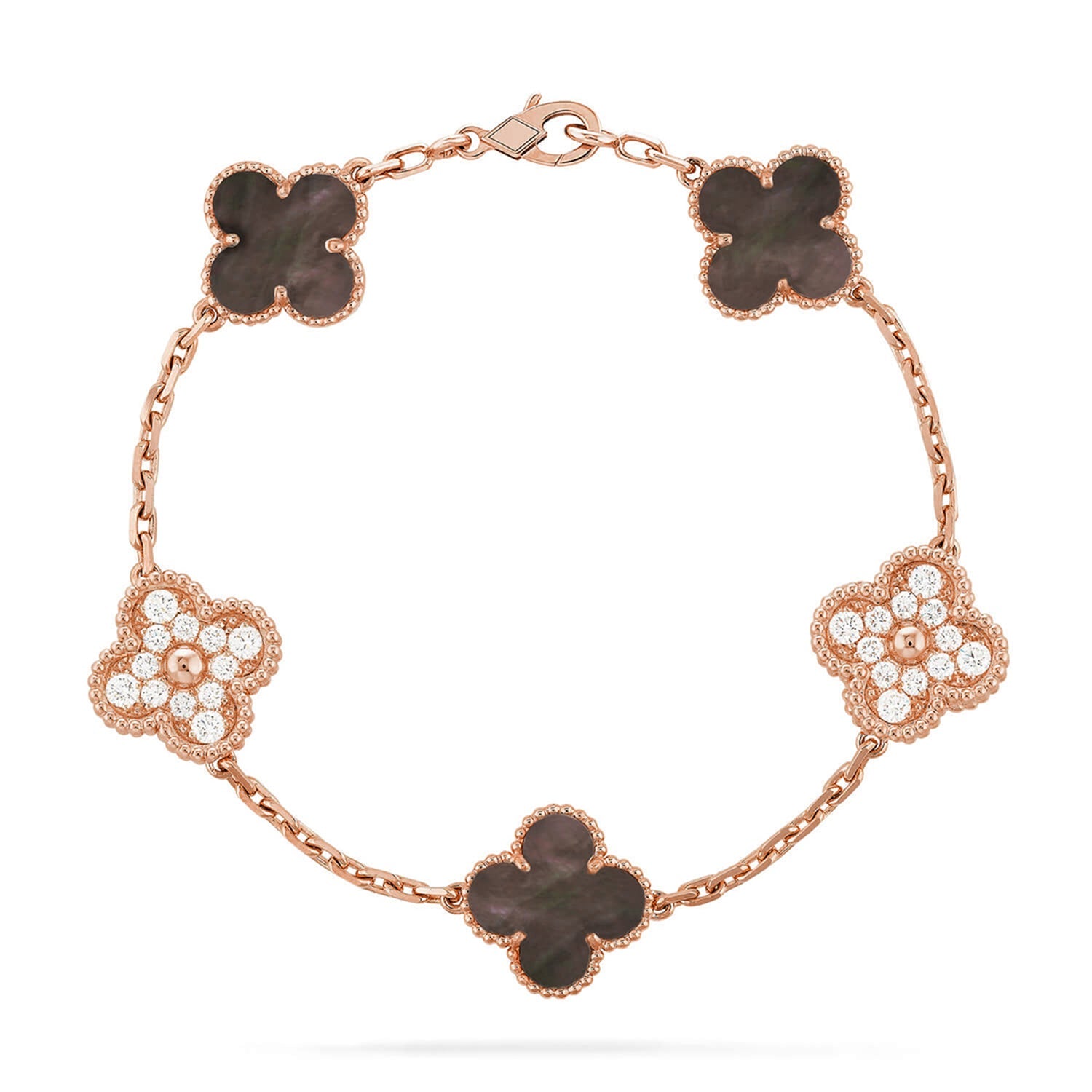 [Luxe] CLOVER 5 MOTIF GRAY MOP BRACELET COLLECTION