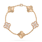 [LUXE JEWELRY] CLOVER 5 MOTIF LASER BRACELET COLLECTION