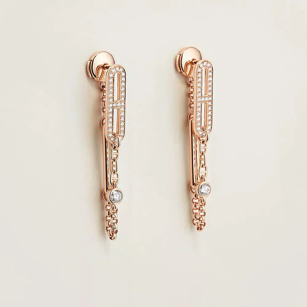 [LUXE JEWELRY]CHAINE CHAOS DIAMOND DROP EARRINGS