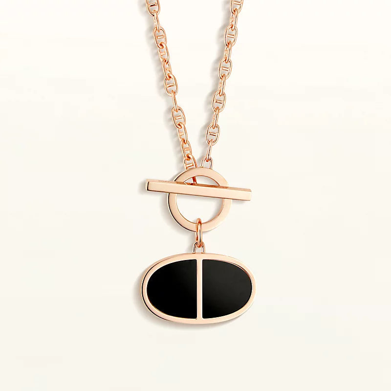 [LUXE JEWELRY]CHAINE VERSO BLACK CERAMIC NECKLACE
