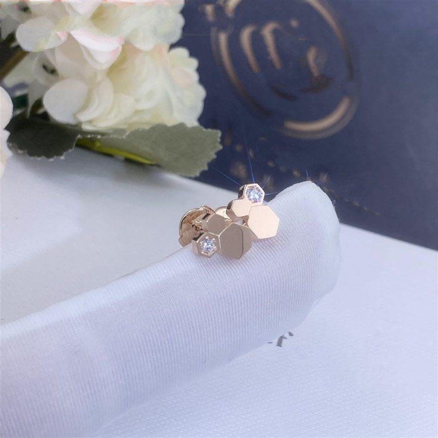 [LUXE JEWELRY]BEE LOVE PINK GOLD DIAMOND EARRINGS