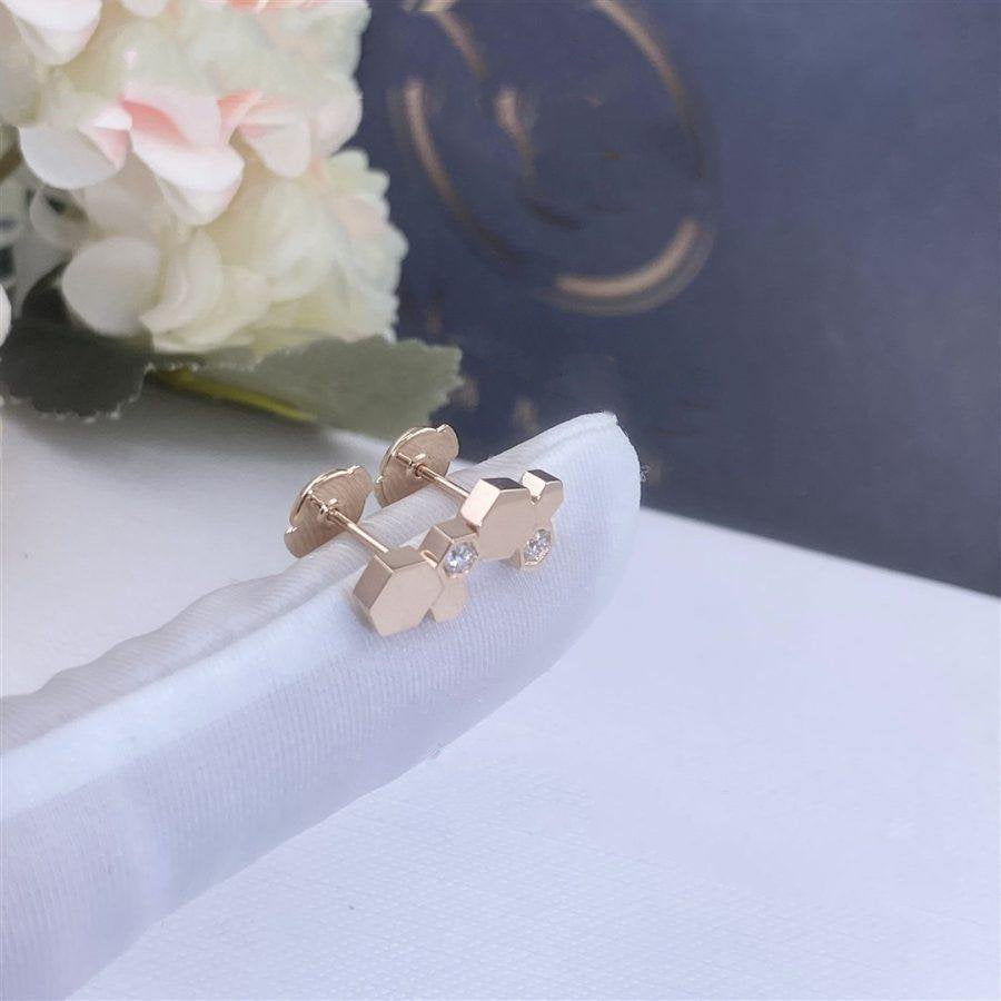 [LUXE JEWELRY]BEE LOVE PINK GOLD DIAMOND EARRINGS