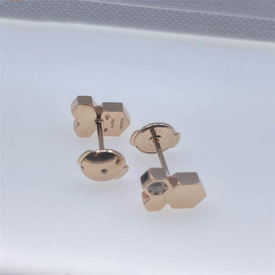 [LUXE JEWELRY]BEE LOVE PINK GOLD DIAMOND EARRINGS