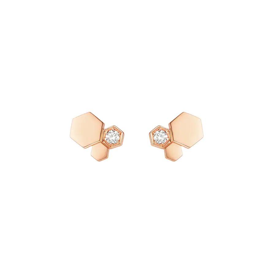 [LUXE JEWELRY]BEE LOVE PINK GOLD DIAMOND EARRINGS
