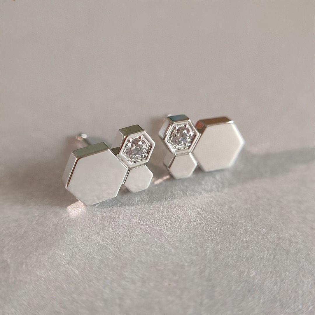 [LUXE JEWELRY]BEE LOVE SILVER DIAMOND EARRINGS