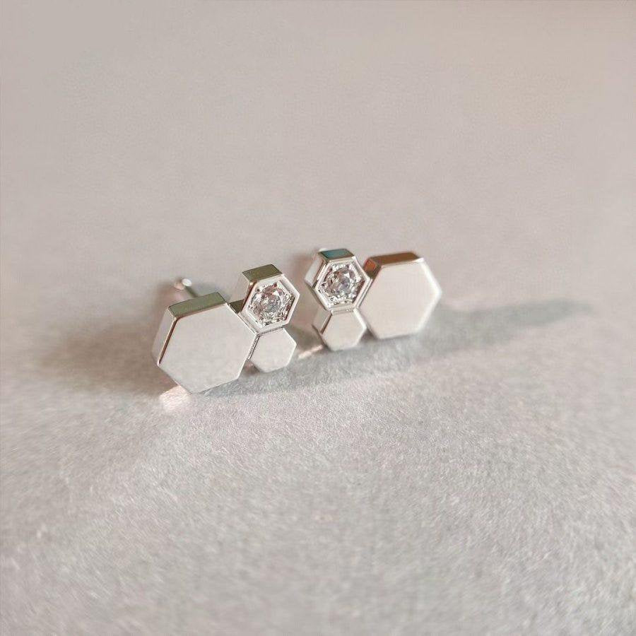 [LUXE JEWELRY]BEE LOVE SILVER DIAMOND EARRINGS