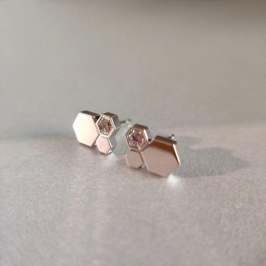 [LUXE JEWELRY]BEE LOVE SILVER DIAMOND EARRINGS