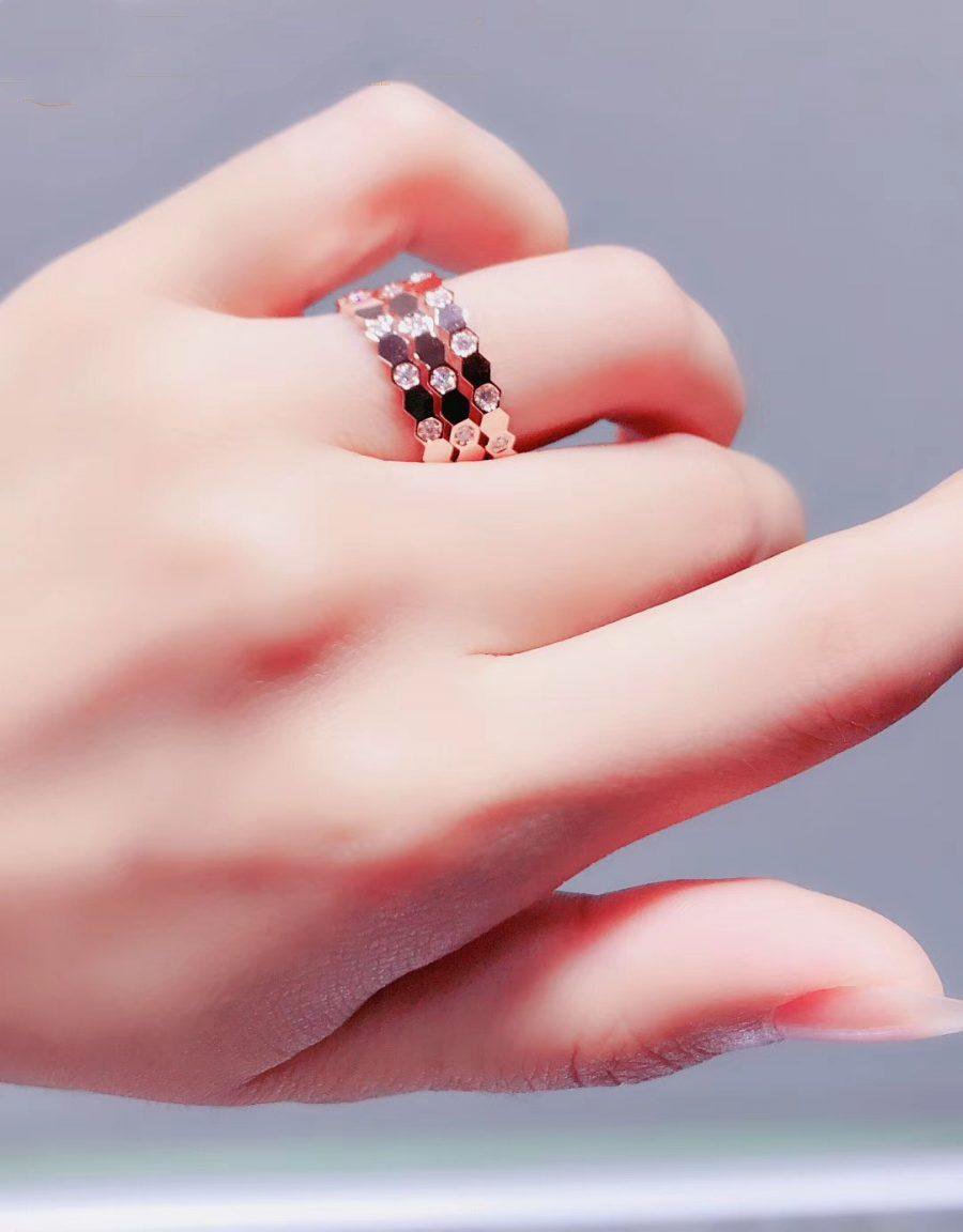 [LUXE JEWELRY]BEE LOVE RING PINK GOLD DIAMOND