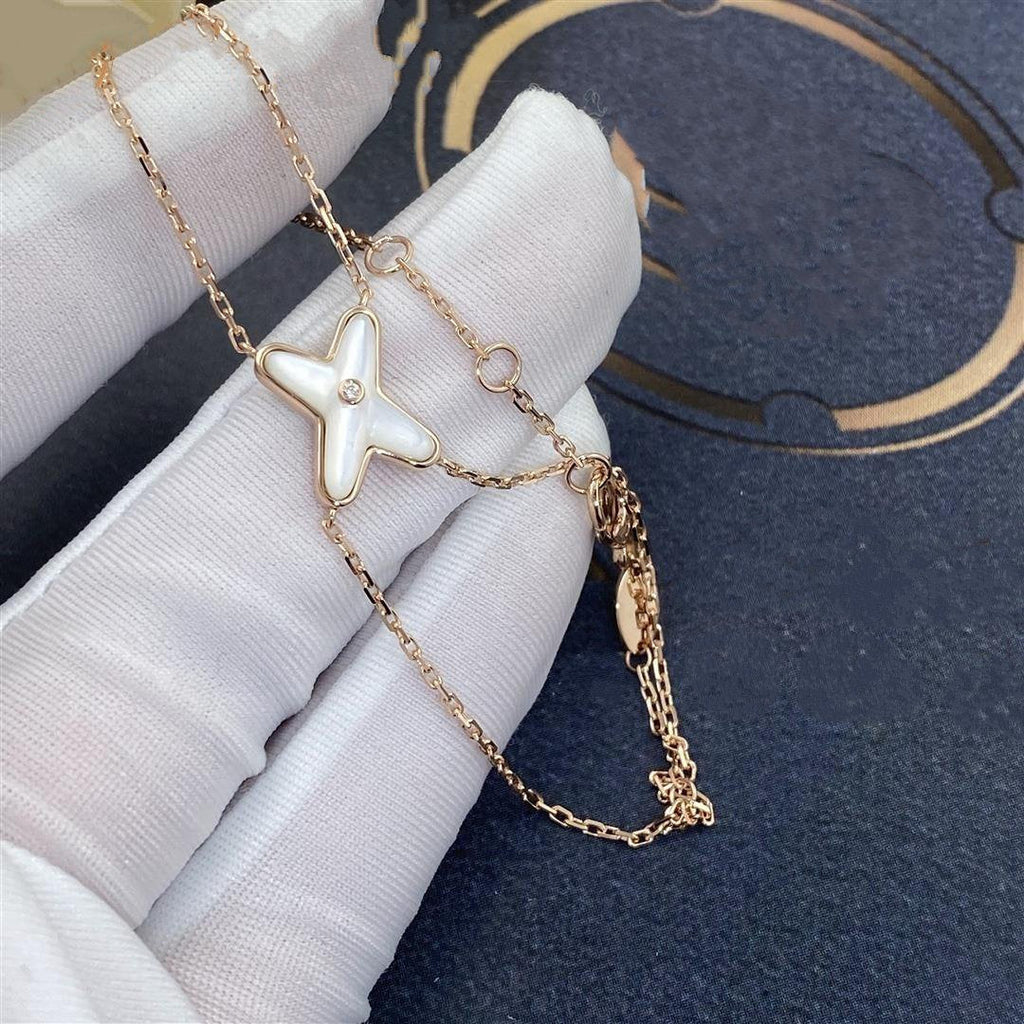 [LUXE JEWELRY]JEUX BRACELET WHITE MOP PINK GOLD 1 DIAMOND