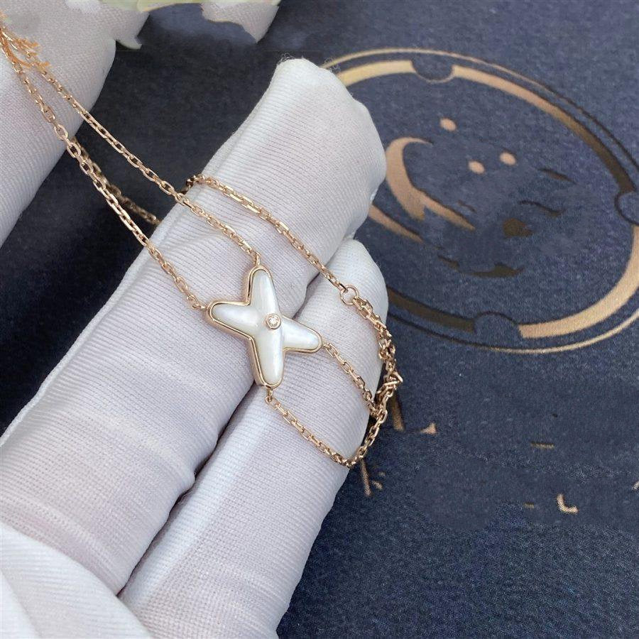 [LUXE JEWELRY]JEUX BRACELET WHITE MOP PINK GOLD 1 DIAMOND