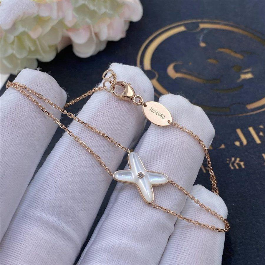 [LUXE JEWELRY]JEUX BRACELET WHITE MOP PINK GOLD 1 DIAMOND