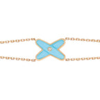 [LUXE JEWELRY]JEUX BRACELET TURQUOISE PINK GOLD 1 DIAMOND