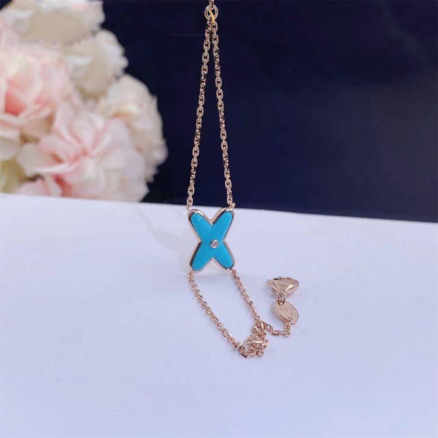 [LUXE JEWELRY]JEUX BRACELET TURQUOISE PINK GOLD 1 DIAMOND