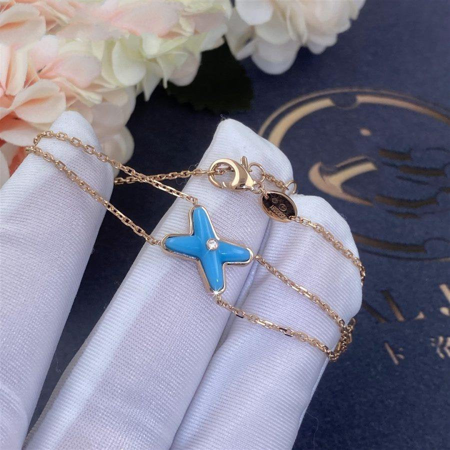 [LUXE JEWELRY]JEUX BRACELET TURQUOISE PINK GOLD 1 DIAMOND