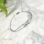 [LUXE JEWELRY]JEUX BRACELET WHITE MOP SILVER 1 DIAMOND