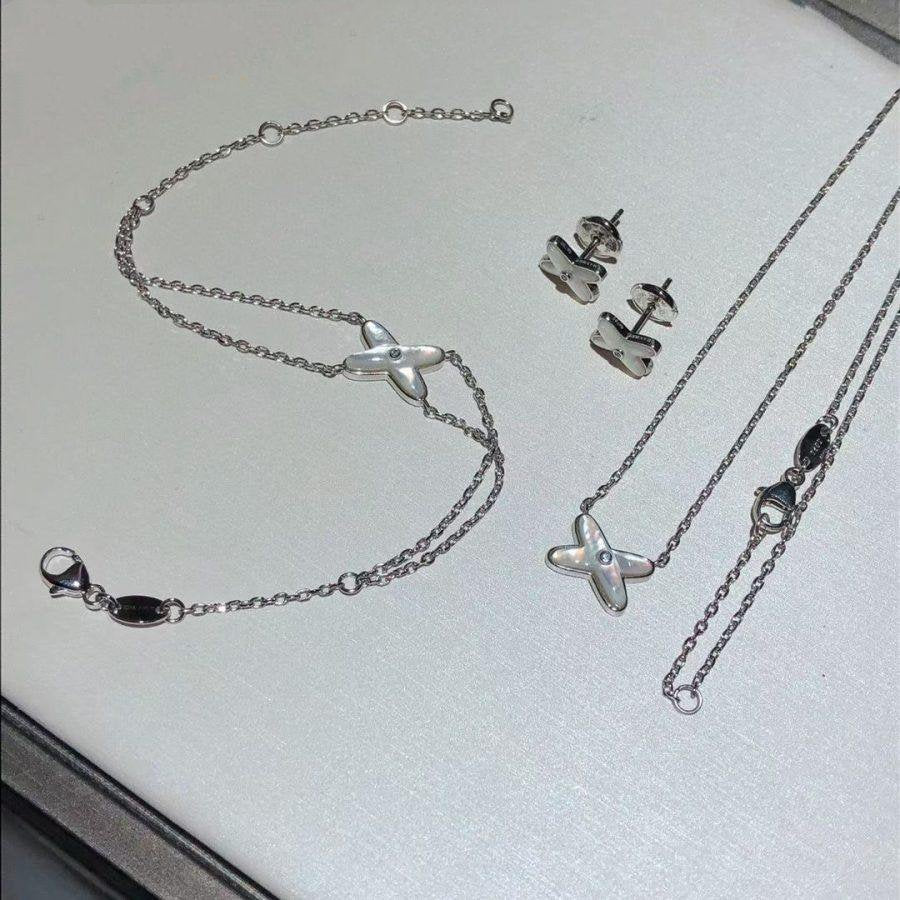 [LUXE JEWELRY]JEUX BRACELET WHITE MOP SILVER 1 DIAMOND