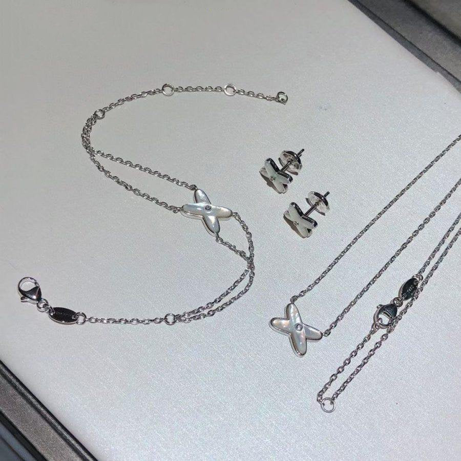[LUXE JEWELRY]JEUX BRACELET WHITE MOP SILVER 1 DIAMOND