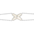 [LUXE JEWELRY]JEUX BRACELET WHITE MOP SILVER 1 DIAMOND