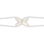 [LUXE JEWELRY]JEUX BRACELET WHITE MOP SILVER 1 DIAMOND