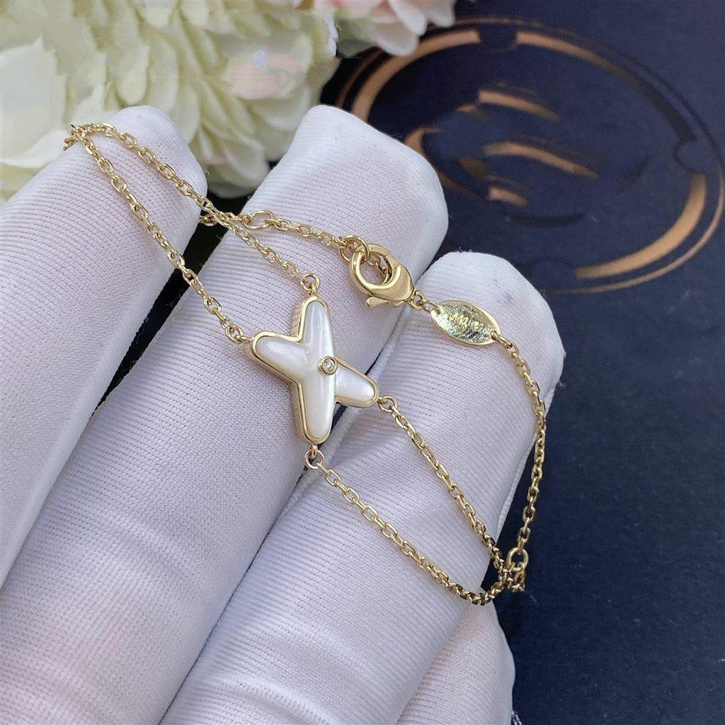 [LUXE JEWELRY]JEUX BRACELET WHITE MOP GOLD 1 DIAMOND