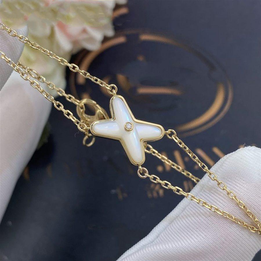 [LUXE JEWELRY]JEUX BRACELET WHITE MOP GOLD 1 DIAMOND