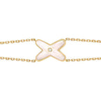 [LUXE JEWELRY]JEUX BRACELET WHITE MOP GOLD 1 DIAMOND