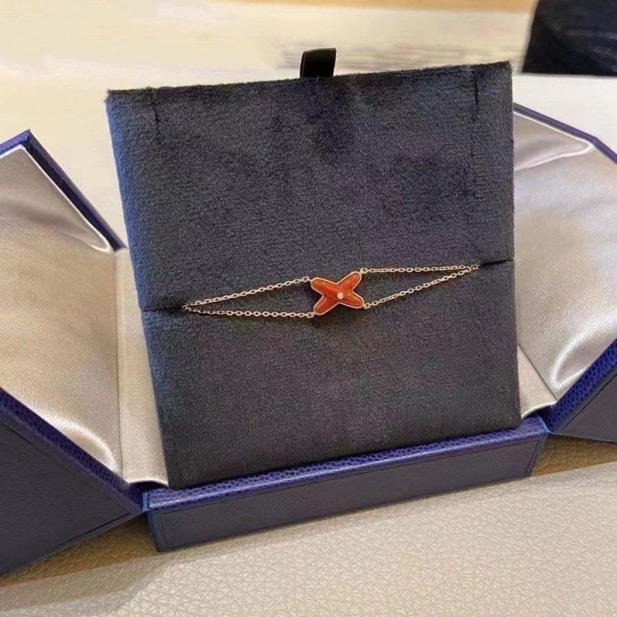 [LUXE JEWELRY]JEUX BRACELET CARNELIAN PINK GOLD 1 DIAMOND
