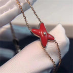 [LUXE JEWELRY]JEUX BRACELET CARNELIAN PINK GOLD 1 DIAMOND