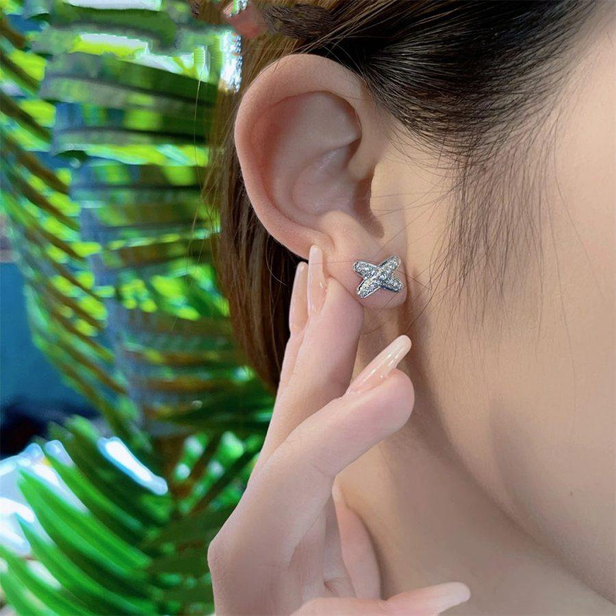 [LUXE JEWELRY]JEUX DE SILVER DIAMOND EARRINGS