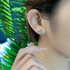 [LUXE JEWELRY]JEUX DE SILVER DIAMOND EARRINGS