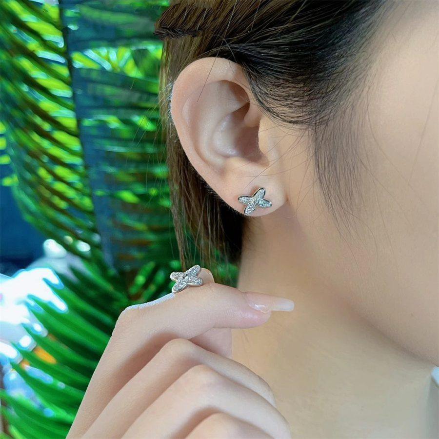 [LUXE JEWELRY]JEUX DE SILVER DIAMOND EARRINGS