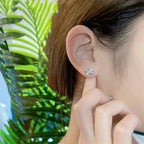 [LUXE JEWELRY]JEUX DE SILVER DIAMOND EARRINGS