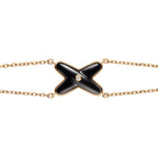 [LUXE JEWELRY]JEUX BRACELET ONYX PINK GOLD 1 DIAMOND