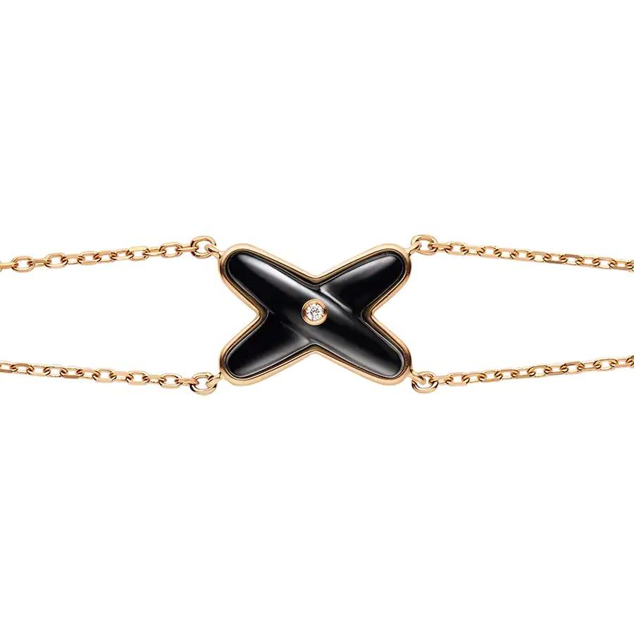 [LUXE JEWELRY]JEUX BRACELET ONYX PINK GOLD 1 DIAMOND