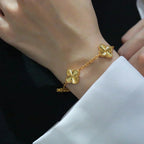 [LUXE JEWELRY] CLOVER 5 MOTIF LASER BRACELET COLLECTION