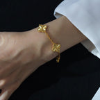 [LUXE JEWELRY] CLOVER 5 MOTIF LASER BRACELET COLLECTION