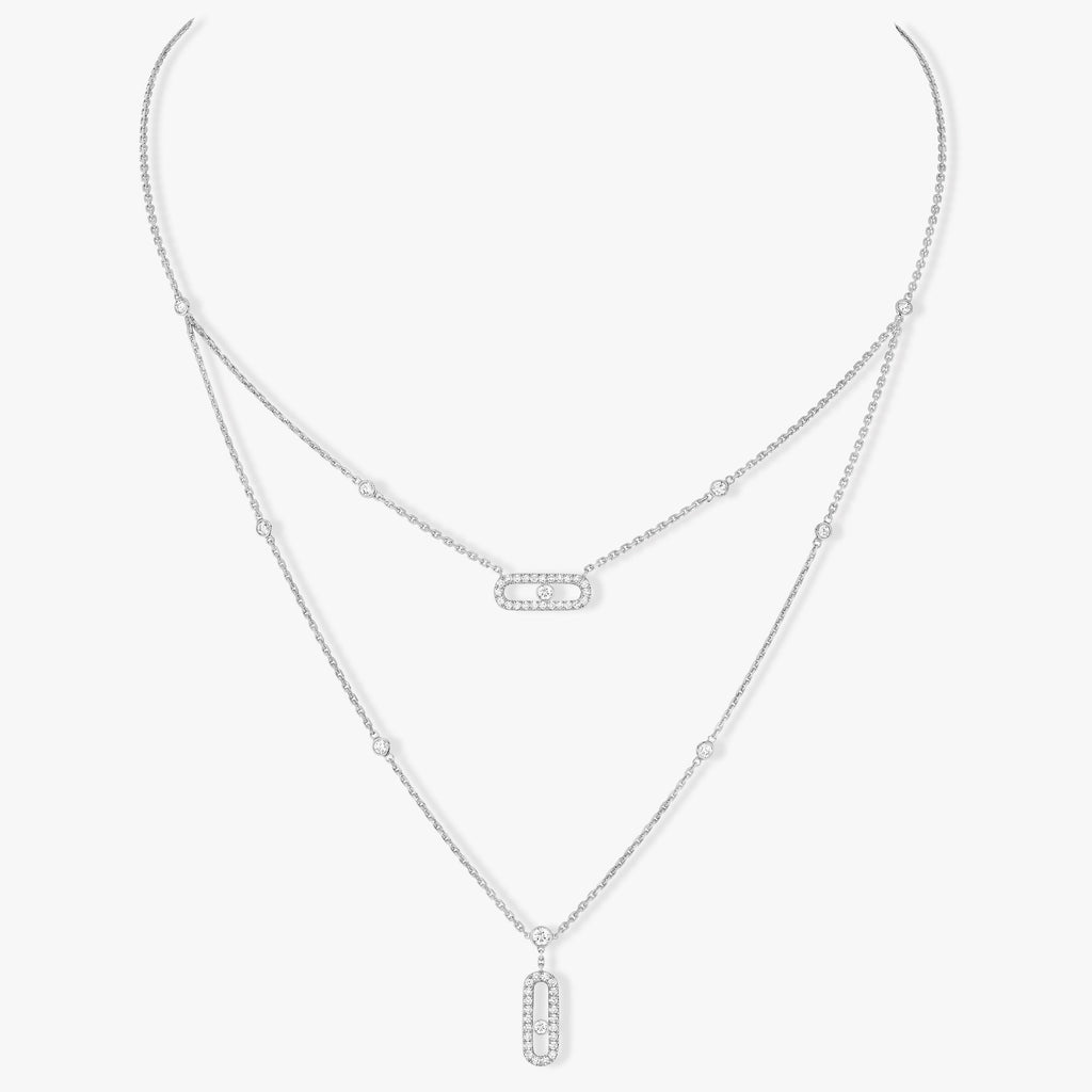 [Luxe Jewellery] MOVE 2 ROW DIAMOND NECKLACE