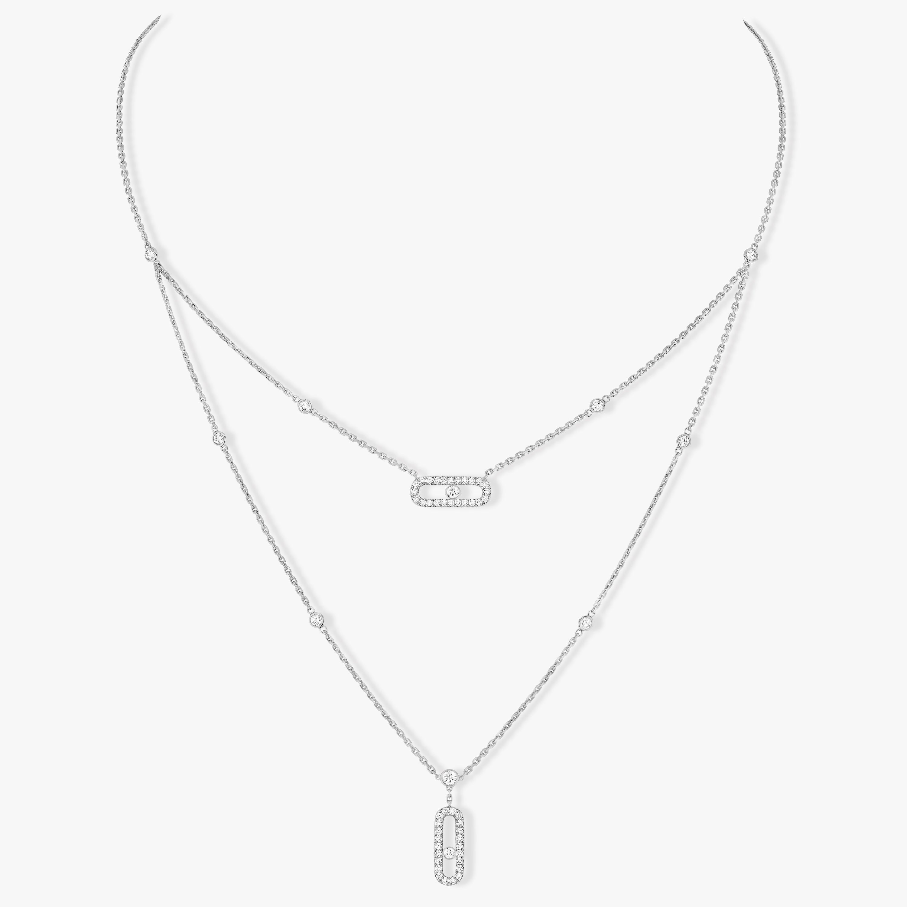 [Luxe Jewellery] MOVE 2 ROW DIAMOND NECKLACE