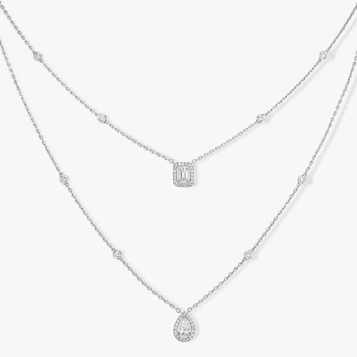 [LUXE JEWELRY]Diamond Necklace My Twin 2 Rows